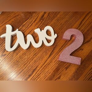 Pink Glitter & White Number 2 Party Decorations